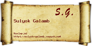 Sulyok Galamb névjegykártya